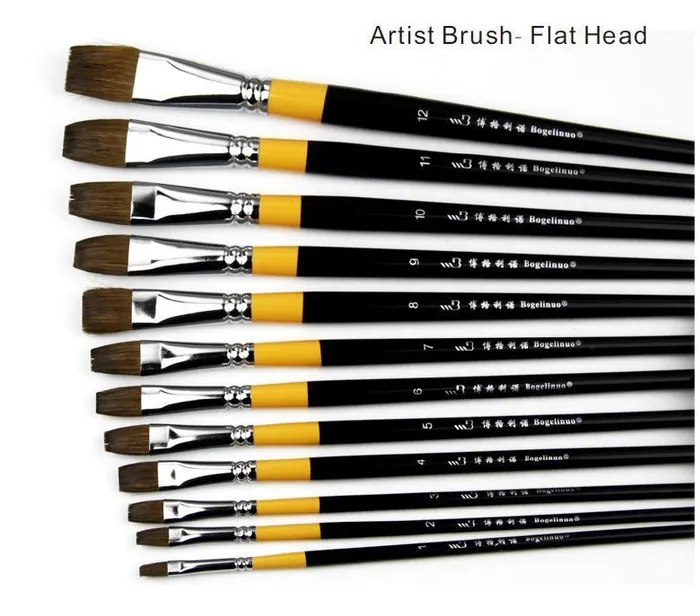 Flat Weasel Hair Paintbrush Price Per 1 Bomei Vibrators