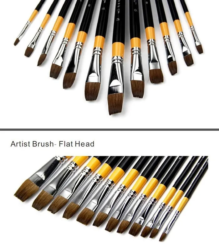 Flat Weasel Hair Paintbrush Price Per 1 Bomei Vibrators