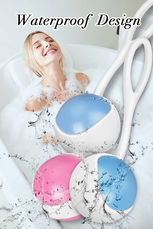 FunMates Female Sex Toys Powder Blue Weighted Kegel Balls Exercise Set Private Contraction Pelvic Floor Muscle Trainer