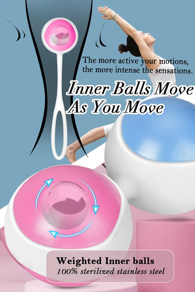 FunMates Female Sex Toys Powder Blue Weighted Kegel Balls Exercise Set Private Contraction Pelvic Floor Muscle Trainer