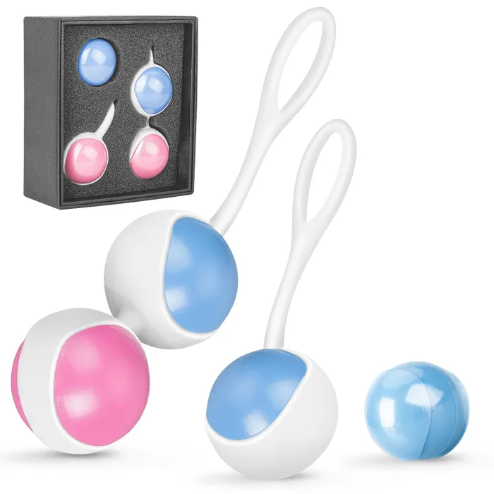 FunMates Female Sex Toys Powder Blue Weighted Kegel Balls Exercise Set Private Contraction Pelvic Floor Muscle Trainer