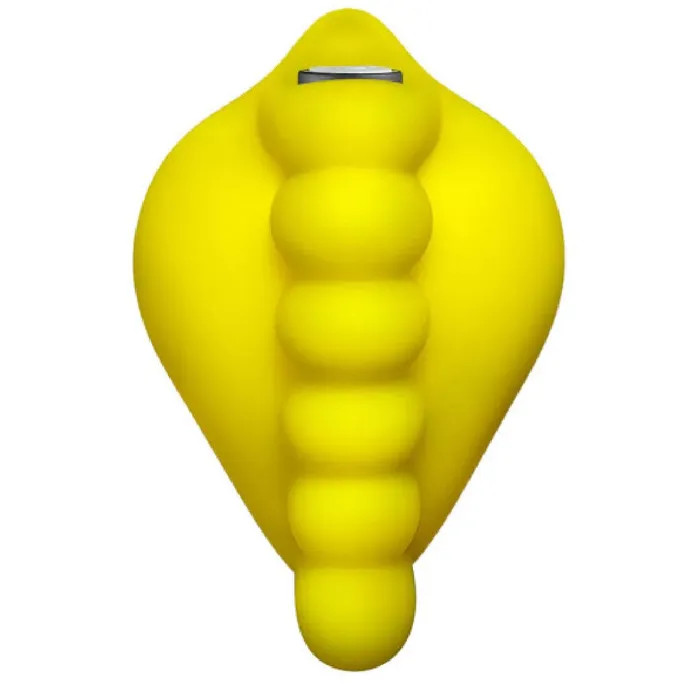Honeybunch Textured Dildo Base with Vibrator Pocket for Harness Play Yellow Bananapants Female Sex Toys