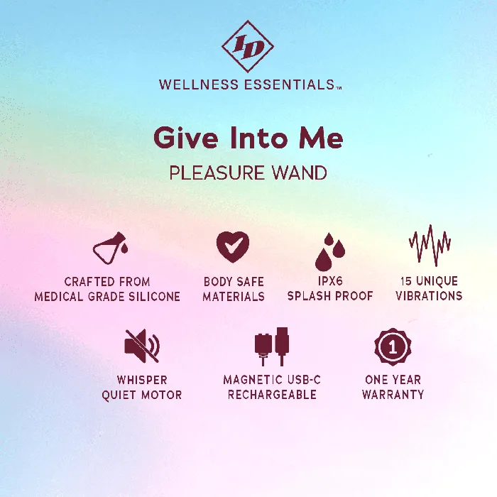 ID Wellness Essentials Give Into Me Pleasure Wand Blue Westridge Laboratories Inc Vibrators