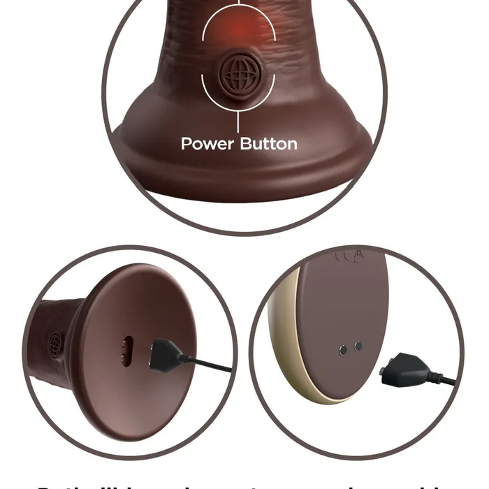 King Cock Elite 9 Vibrating Silicone Dual Density Dildo with Remote Chocolate Pipedream Products Female Sex Toys
