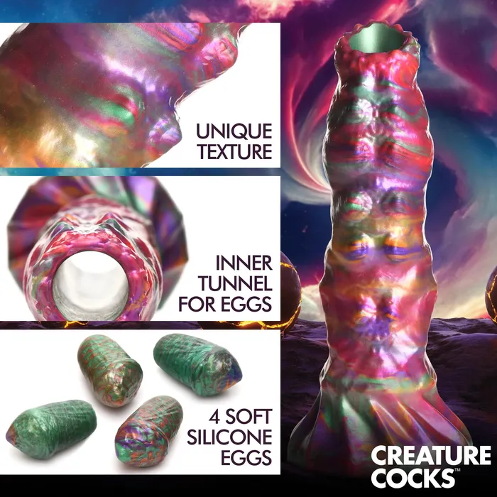 Larva Silicone Ovipositor Fantasy Role Play Dildo With Eggs XR Brands Female Sex Toys