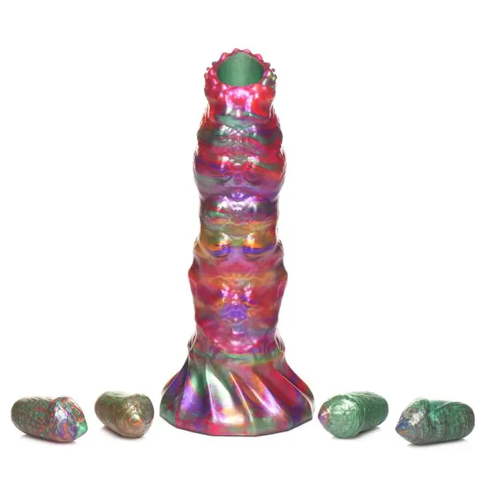 Larva Silicone Ovipositor Fantasy Role Play Dildo With Eggs XR Brands Female Sex Toys