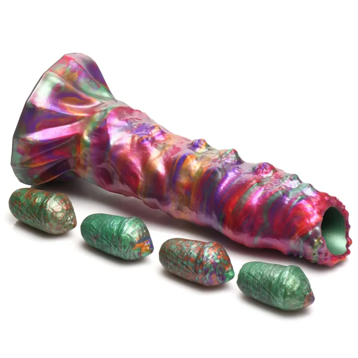 Larva Silicone Ovipositor Fantasy Role Play Dildo With Eggs XR Brands Female Sex Toys