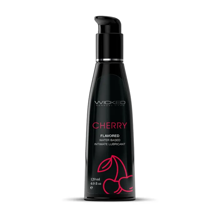 Lubricants Wicked Lubes Wicked Aqua Cherry Flavored Water Based Lubricant 4 oz Lubricants Wicked Lubes Wicked Aqua Cherry Flavored Water Based Lubricant 4 oz