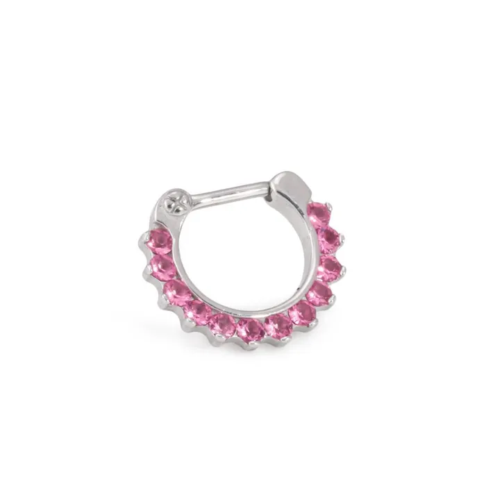 Male Sex Toys 16g Steel Septum Clicker with Jewels Price Per 1 Painful Pleasures