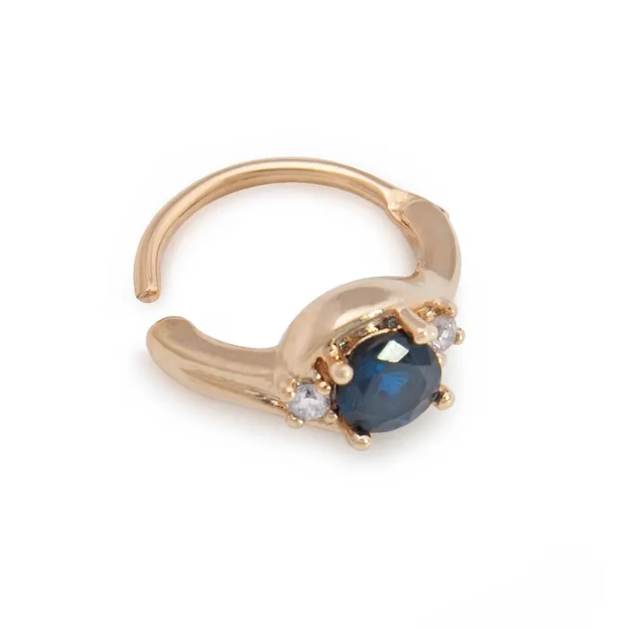 Male Sex Toys 18g 38 Gold Plated Sapphire Regality Clicker Ring Painful Pleasures
