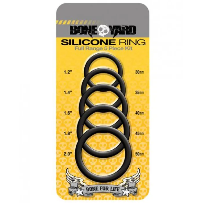 Male Sex Toys Boneyard Boneyard Silicone Cock Rings 5 Pieces