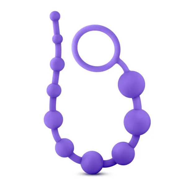 Male Sex Toys Luxe Beginner Ultra Slim Silicone Anal Beads Various Colors Blush