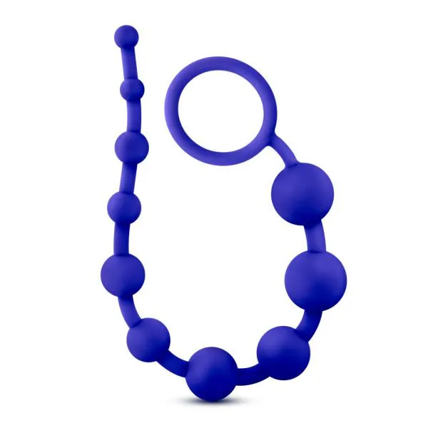 Male Sex Toys Luxe Beginner Ultra Slim Silicone Anal Beads Various Colors Blush