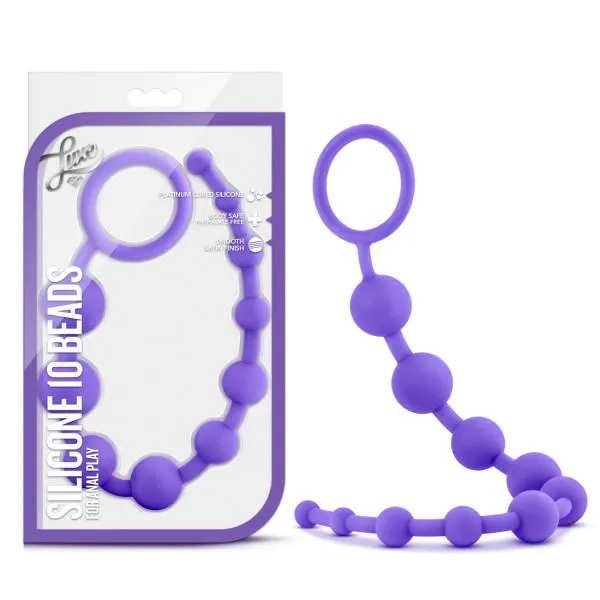 Male Sex Toys Luxe Beginner Ultra Slim Silicone Anal Beads Various Colors Blush