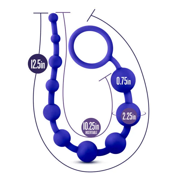 Male Sex Toys Luxe Beginner Ultra Slim Silicone Anal Beads Various Colors Blush