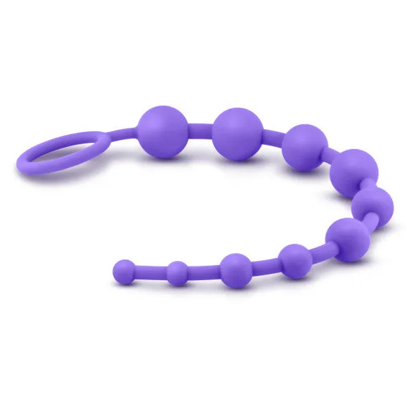 Male Sex Toys Luxe Beginner Ultra Slim Silicone Anal Beads Various Colors Blush