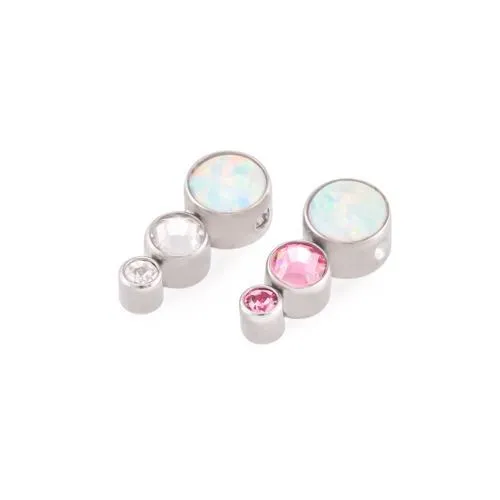 Male Sex Toys Tilum Tilum White Opal Tear Drop Cluster Captive Bead with Jewels Price Per 1