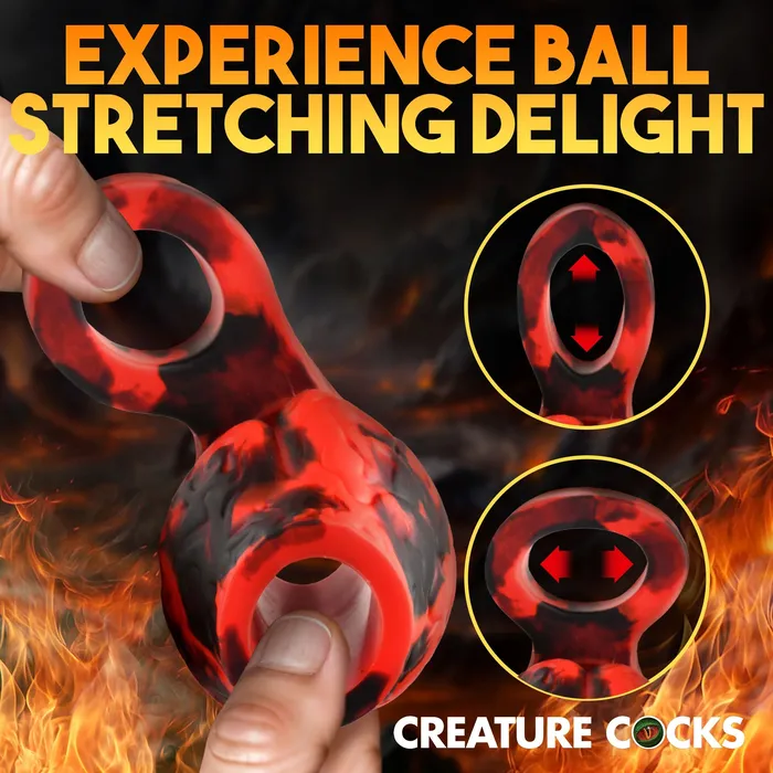 Male Sex Toys XR Brands Hell Hound Canine Knot Girth Enhancer with Ball Strap