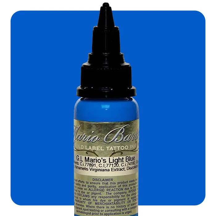 Marios Light Blue Mario Barth Gold Label Intenze Tattoo Ink 1oz Bottle Intenze Vibrators Marios Light Blue Mario Barth Gold Label Intenze Tattoo Ink 1oz Bottle Intenze Vibrators