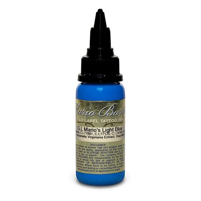 Marios Light Blue Mario Barth Gold Label Intenze Tattoo Ink 1oz Bottle Intenze Vibrators