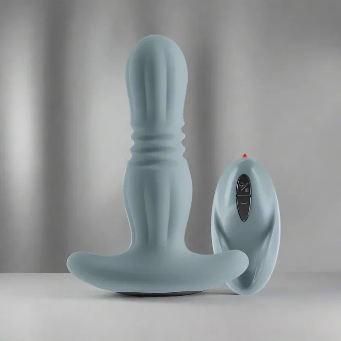 NS Novelties Male Sex Toys Renegade Gemini Thrusting Anal Plug with Remote Gray NS Novelties Male Sex Toys Renegade Gemini Thrusting Anal Plug with Remote Gray