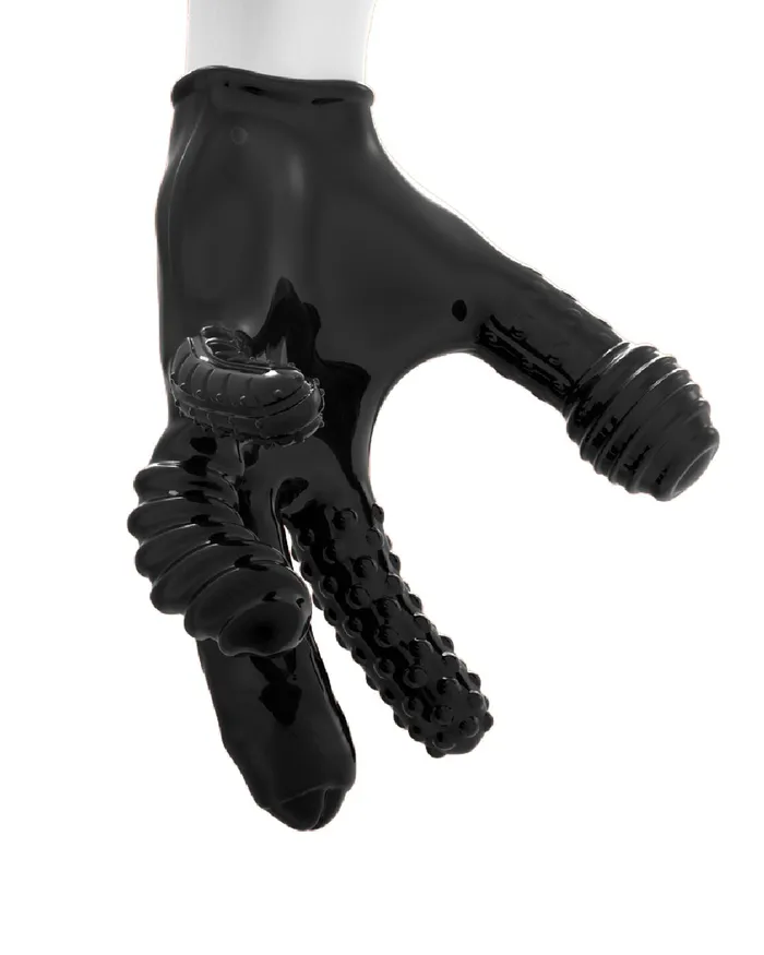 Oxballs Finger Fuck Textured Fingering Glove Black Oxballs Anal