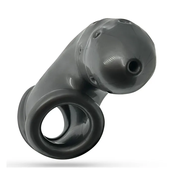 Oxballs Male Sex Toys Oxballs Airlock AirLite Vented Chastity Cage for Beginners Steel Grey