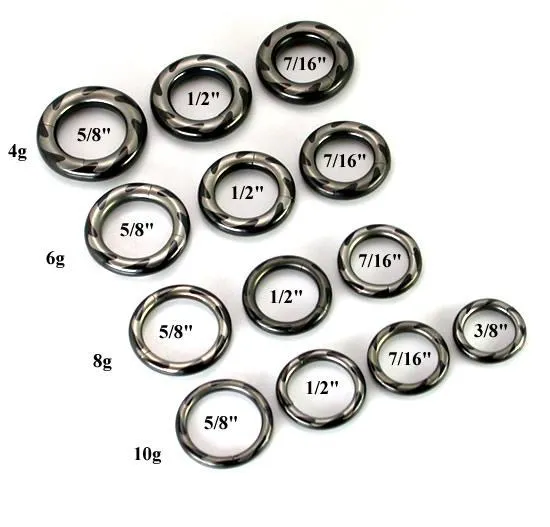 Painful Pleasures 10g4g Black Titanium Coated Stainless Steel Segment Ring Laser Saw Blade Anal