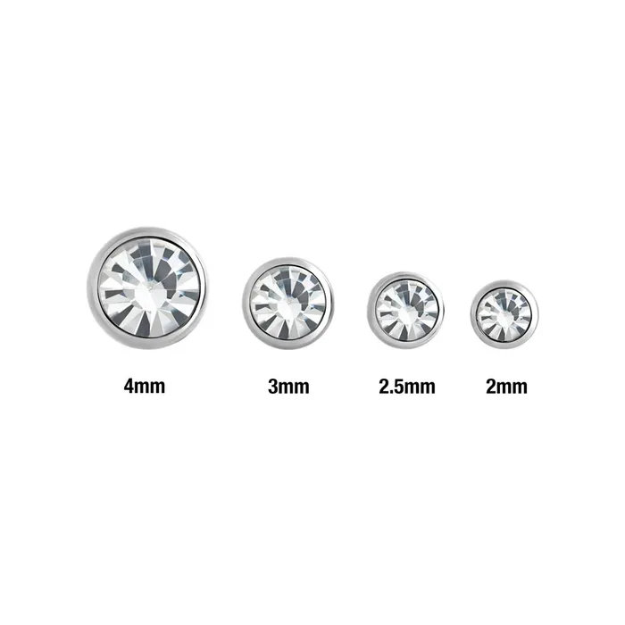 Painful Pleasures 14g12g Internally Threaded Swarovski Jewel Ball Top Price Per 1 Male Sex Toys