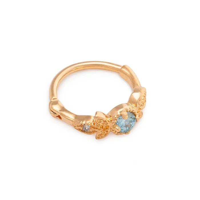 Painful Pleasures 16g 38 Grecian Blue Jeweled Laurel PVD Gold Clicker Price Per 1 Vibrators Painful Pleasures 16g 38 Grecian Blue Jeweled Laurel PVD Gold Clicker Price Per 1 Vibrators