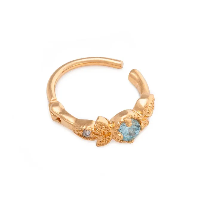 Painful Pleasures 16g 38 Grecian Blue Jeweled Laurel PVD Gold Clicker Price Per 1 Vibrators
