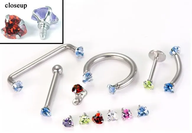 Painful Pleasures Anal 18g 16g Internally Threaded Jewel ProngSet Heart Top Price Per 1 Painful Pleasures Anal 18g 16g Internally Threaded Jewel ProngSet Heart Top Price Per 1