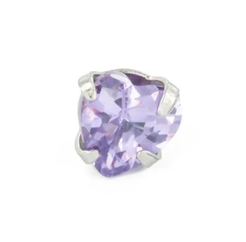 Painful Pleasures Anal 18g 16g Internally Threaded Jewel ProngSet Heart Top Price Per 1