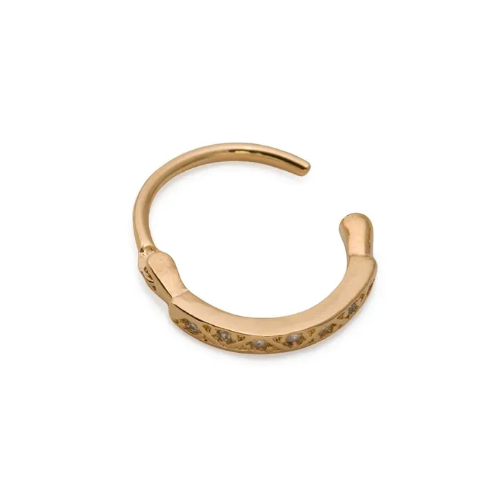Painful Pleasures Anal 18g 38 Crystal Channel Gold Plated Clicker