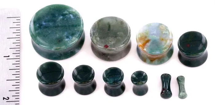 Painful Pleasures Anal Green India Agate Stone Double Flare Plug Price Per 1