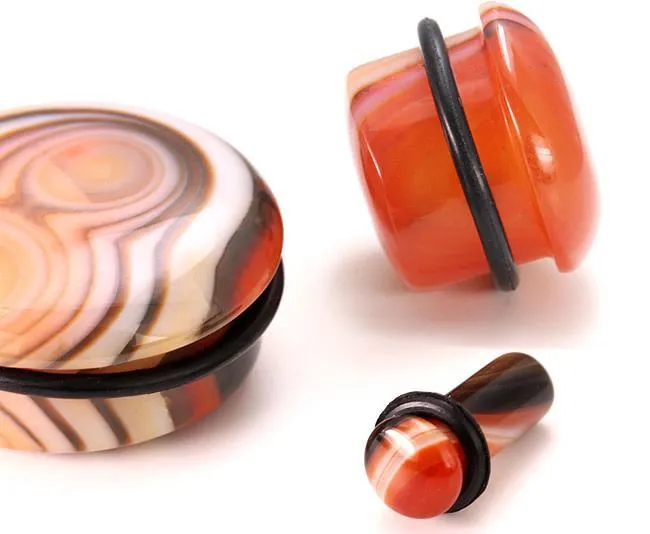 Painful Pleasures Anal Top Hat RED AGATE STONE Plug with Black Oring 8g 1 Price Per 1 Painful Pleasures Anal Top Hat RED AGATE STONE Plug with Black Oring 8g 1 Price Per 1