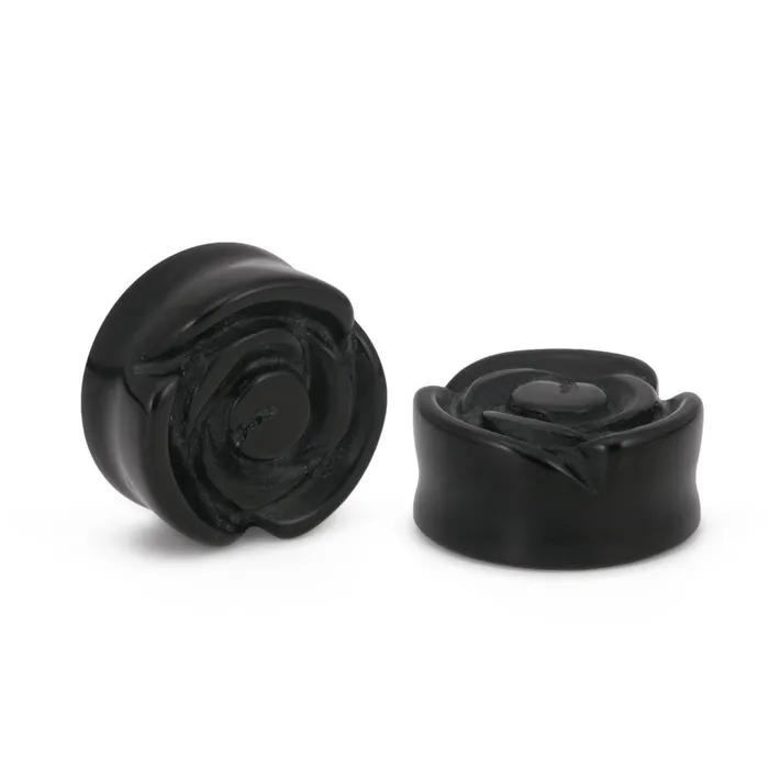 Painful Pleasures Double Flared Rose Black Glass Stone Plug Price Per 1 Anal Painful Pleasures Double Flared Rose Black Glass Stone Plug Price Per 1 Anal