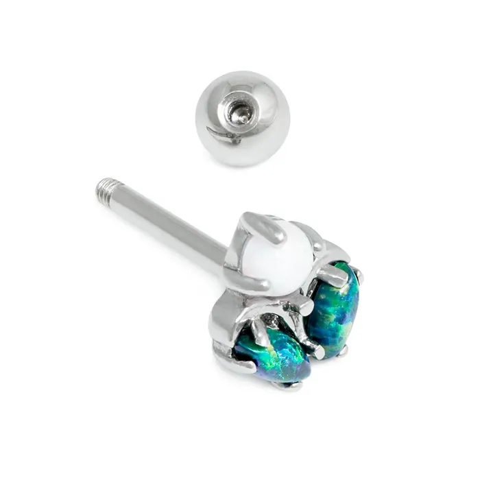 Painful Pleasures Female Sex Toys 16g 516 Enchanted Opal Flower Straight Barbell Price Per 1
