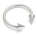 Painful Pleasures Male Sex Toys 16g Spike Cone Circular Steel Barbell