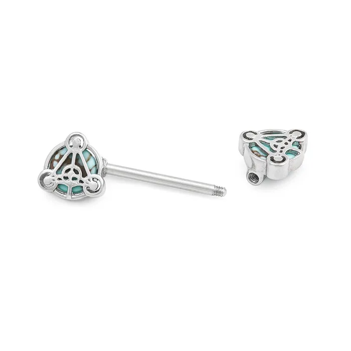 Painful Pleasures Nipple Clitoral Toys 14g 15mm Turquoise Stone Scutum Fidei Nipple Barbell Price Per 1