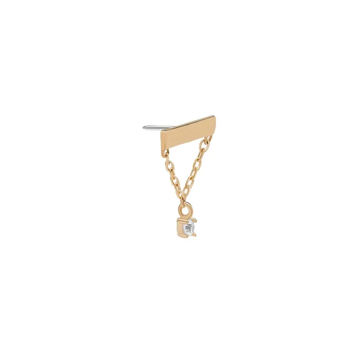 Painful Pleasures Vibrators Tilum Simple Chain and Bar 14kt Yellow Gold Threadless Top Price Per 1