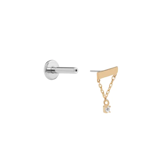 Painful Pleasures Vibrators Tilum Simple Chain and Bar 14kt Yellow Gold Threadless Top Price Per 1