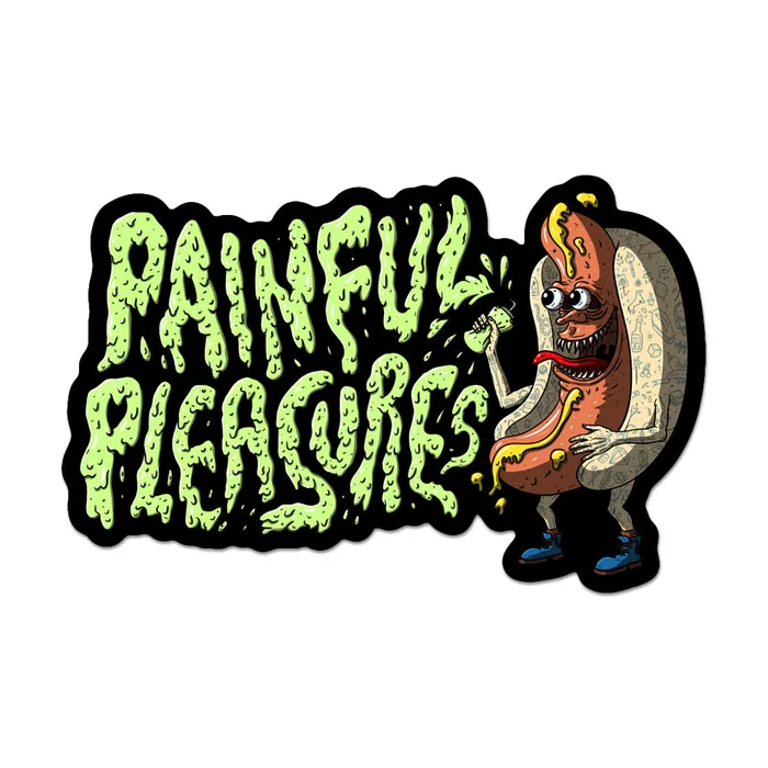 PainfulPleasures Hot Dog DieCut Sticker Price Per 1 Painful Pleasures Vibrators