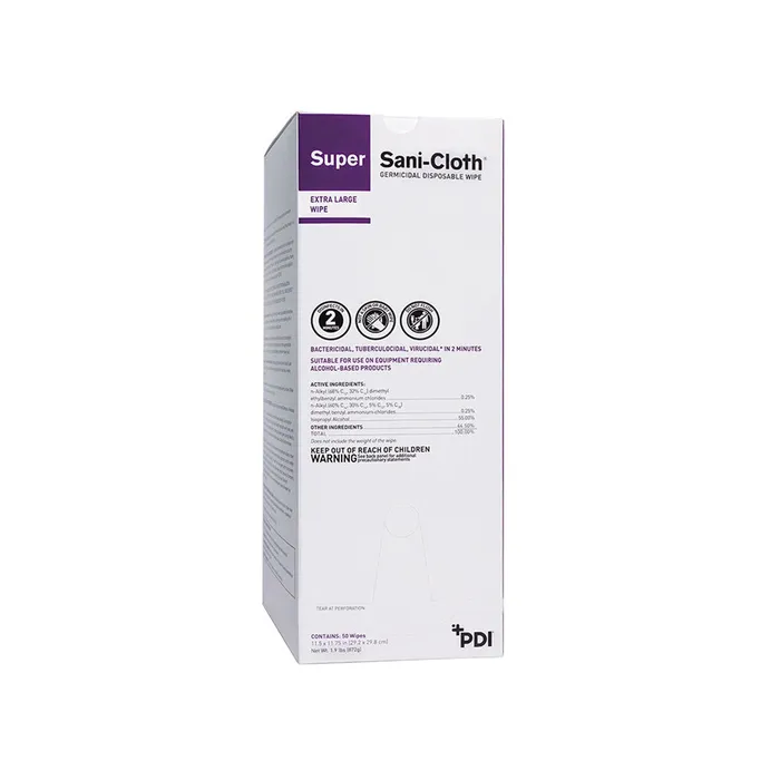 PDI Super SaniCloth Disposable Disinfecting Wipes Extra Large Box of 50 Male Sex Toys PDI Super SaniCloth Disposable Disinfecting Wipes Extra Large Box of 50 Male Sex Toys