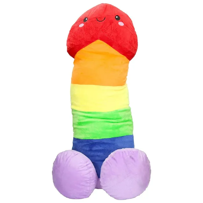 Penis Stuffy 24 Inch Smiling Plush Rainbow Colored Penis Shots Male Sex Toys