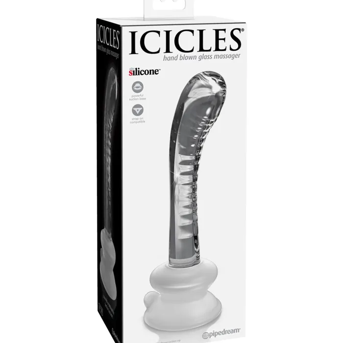 Pipedream Products Female Sex Toys Icicles No 88 Glass GSpot and PSpot Dildo with Suction Cup