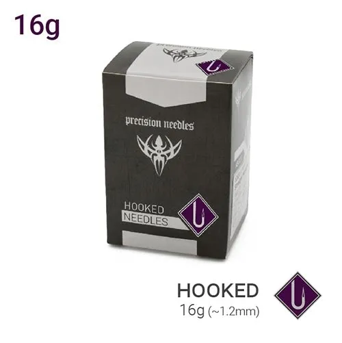 Precision Needles Anal 16g Precision Sterilized Hooked Piercing Needles Box of 100 Precision Needles Anal 16g Precision Sterilized Hooked Piercing Needles Box of 100