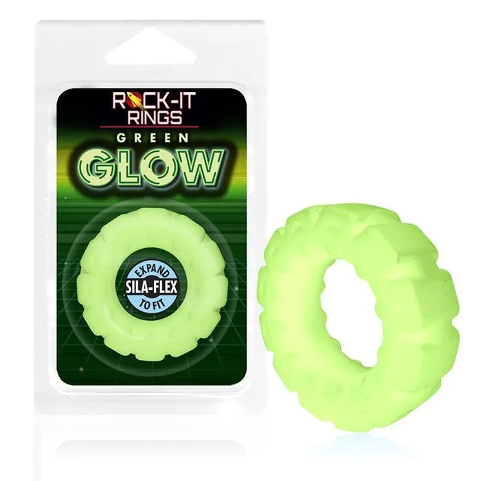 RockIt Rings LLC Dildos Rockit Rings GLOW The Tire CRing Glows in the Dark Green