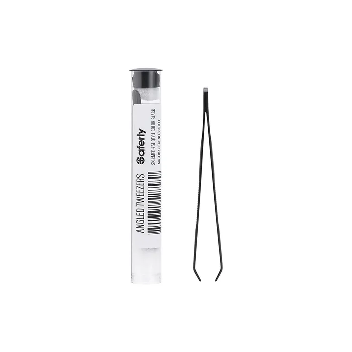 Saferly Anal Saferly AntiStatic Black Slanted Tweezers