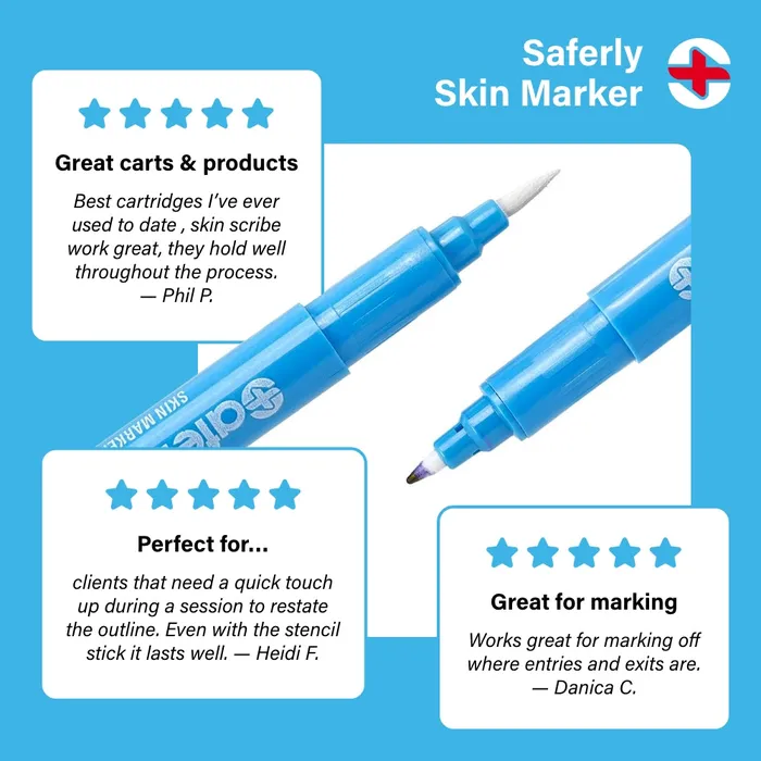 Saferly Vibrators Saferly Purple or White Fine Tip Surgical Skin Marker Pick Color